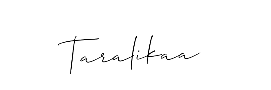 Taralikaa stylish signature style. Best Handwritten Sign (Allison_Script) for my name. Handwritten Signature Collection Ideas for my name Taralikaa. Taralikaa signature style 2 images and pictures png