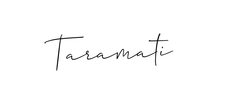 The best way (Allison_Script) to make a short signature is to pick only two or three words in your name. The name Taramati include a total of six letters. For converting this name. Taramati signature style 2 images and pictures png