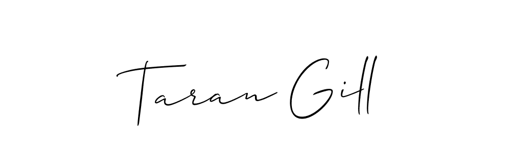 if you are searching for the best signature style for your name Taran Gill. so please give up your signature search. here we have designed multiple signature styles  using Allison_Script. Taran Gill signature style 2 images and pictures png