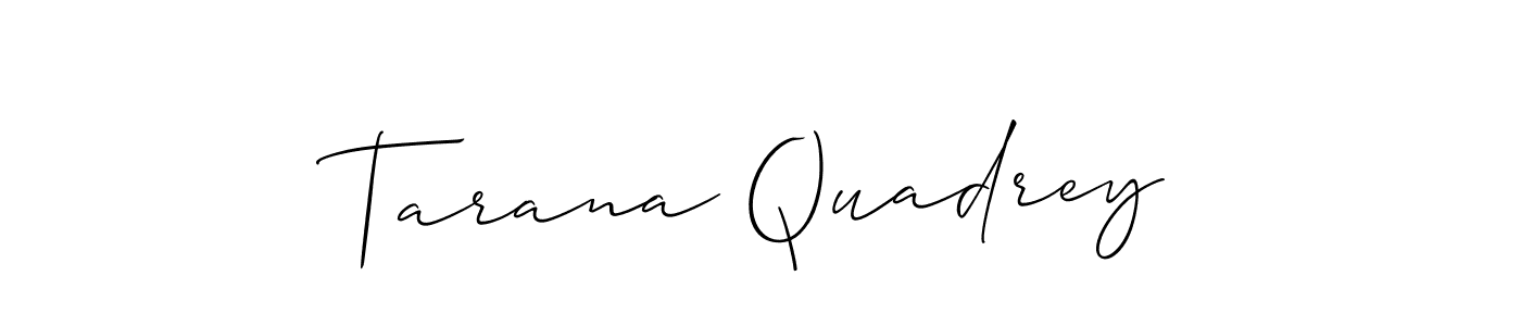 This is the best signature style for the Tarana Quadrey name. Also you like these signature font (Allison_Script). Mix name signature. Tarana Quadrey signature style 2 images and pictures png