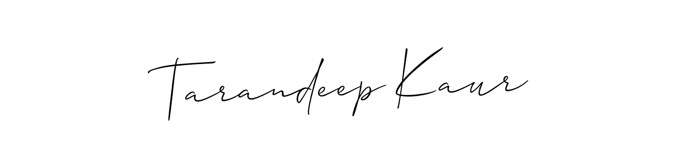 How to make Tarandeep Kaur name signature. Use Allison_Script style for creating short signs online. This is the latest handwritten sign. Tarandeep Kaur signature style 2 images and pictures png