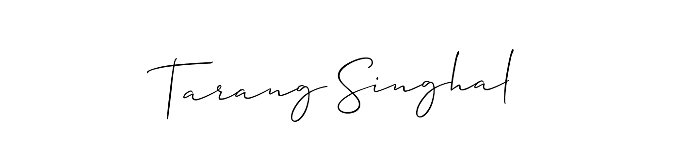 How to make Tarang Singhal signature? Allison_Script is a professional autograph style. Create handwritten signature for Tarang Singhal name. Tarang Singhal signature style 2 images and pictures png