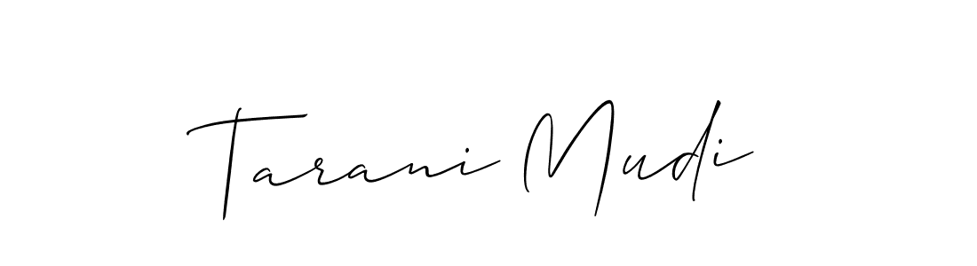 Allison_Script is a professional signature style that is perfect for those who want to add a touch of class to their signature. It is also a great choice for those who want to make their signature more unique. Get Tarani Mudi name to fancy signature for free. Tarani Mudi signature style 2 images and pictures png