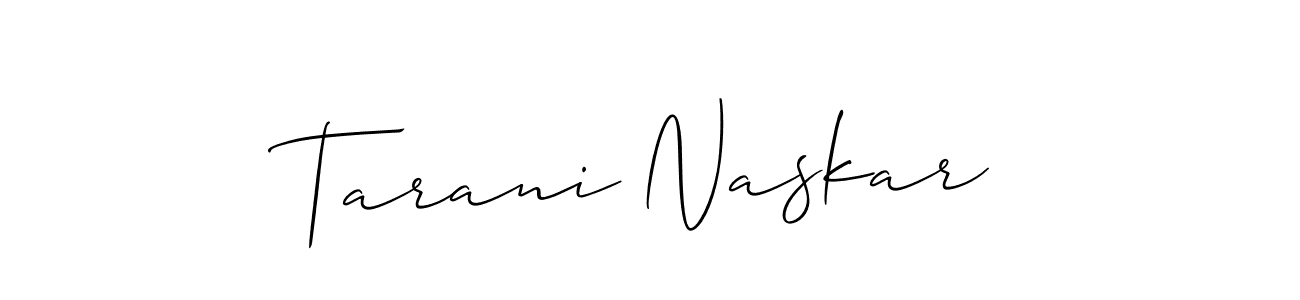 Allison_Script is a professional signature style that is perfect for those who want to add a touch of class to their signature. It is also a great choice for those who want to make their signature more unique. Get Tarani Naskar name to fancy signature for free. Tarani Naskar signature style 2 images and pictures png