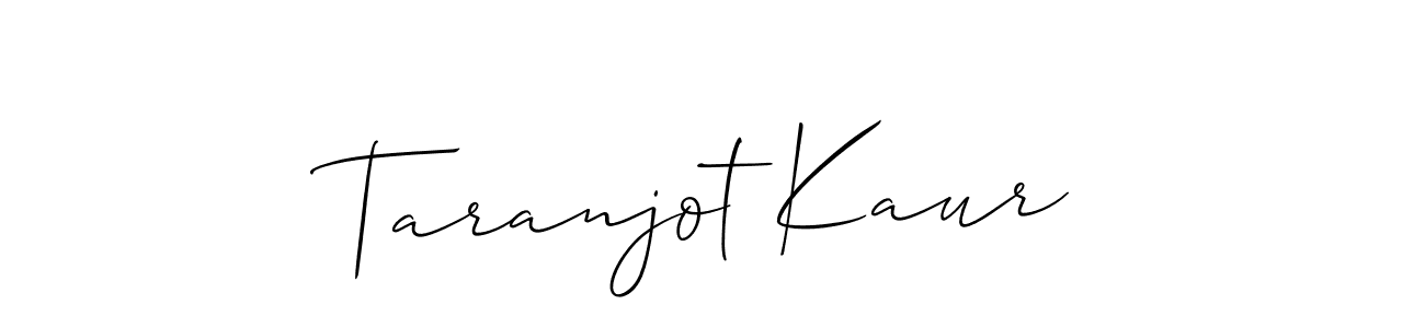 How to make Taranjot Kaur signature? Allison_Script is a professional autograph style. Create handwritten signature for Taranjot Kaur name. Taranjot Kaur signature style 2 images and pictures png