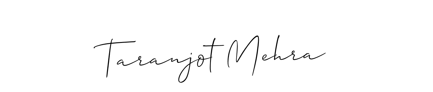 Design your own signature with our free online signature maker. With this signature software, you can create a handwritten (Allison_Script) signature for name Taranjot Mehra. Taranjot Mehra signature style 2 images and pictures png