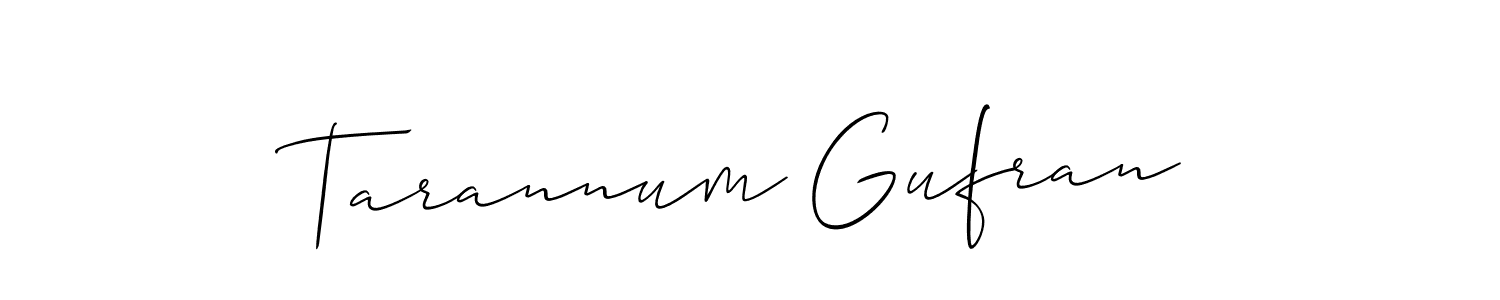 The best way (Allison_Script) to make a short signature is to pick only two or three words in your name. The name Tarannum Gufran include a total of six letters. For converting this name. Tarannum Gufran signature style 2 images and pictures png