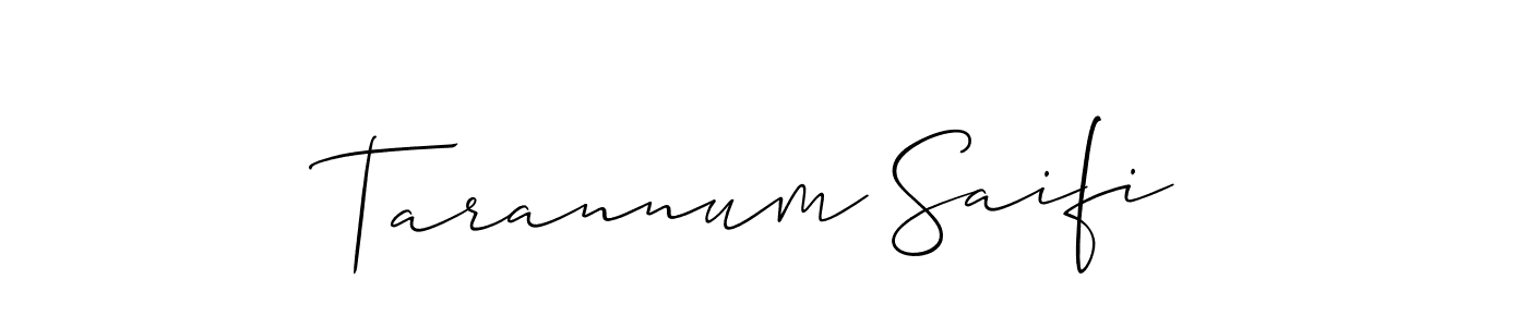 Create a beautiful signature design for name Tarannum Saifi. With this signature (Allison_Script) fonts, you can make a handwritten signature for free. Tarannum Saifi signature style 2 images and pictures png