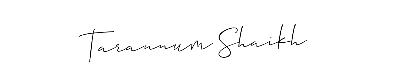 You should practise on your own different ways (Allison_Script) to write your name (Tarannum Shaikh) in signature. don't let someone else do it for you. Tarannum Shaikh signature style 2 images and pictures png