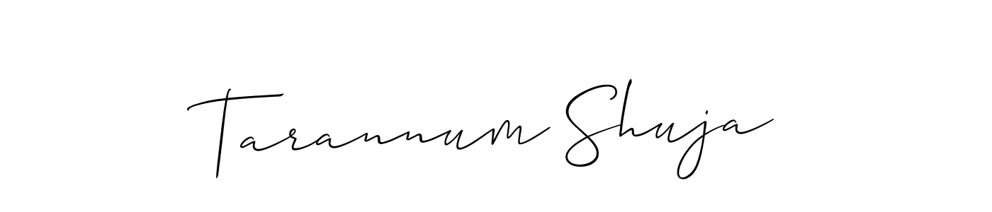 It looks lik you need a new signature style for name Tarannum Shuja. Design unique handwritten (Allison_Script) signature with our free signature maker in just a few clicks. Tarannum Shuja signature style 2 images and pictures png