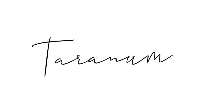 Use a signature maker to create a handwritten signature online. With this signature software, you can design (Allison_Script) your own signature for name Taranum. Taranum signature style 2 images and pictures png