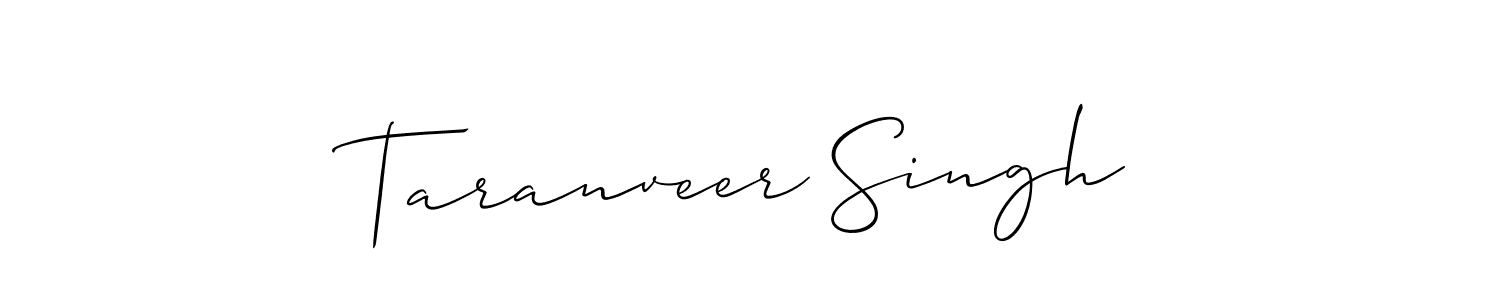 Make a beautiful signature design for name Taranveer Singh. With this signature (Allison_Script) style, you can create a handwritten signature for free. Taranveer Singh signature style 2 images and pictures png