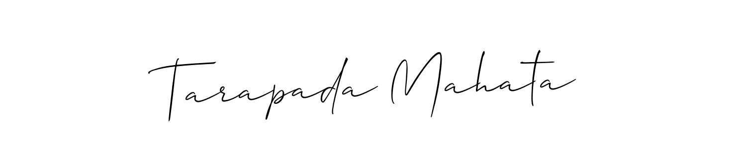 Allison_Script is a professional signature style that is perfect for those who want to add a touch of class to their signature. It is also a great choice for those who want to make their signature more unique. Get Tarapada Mahata name to fancy signature for free. Tarapada Mahata signature style 2 images and pictures png