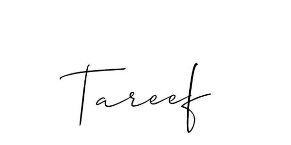 Make a beautiful signature design for name Tareef. With this signature (Allison_Script) style, you can create a handwritten signature for free. Tareef signature style 2 images and pictures png