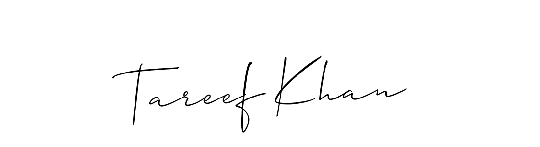 You should practise on your own different ways (Allison_Script) to write your name (Tareef Khan) in signature. don't let someone else do it for you. Tareef Khan signature style 2 images and pictures png