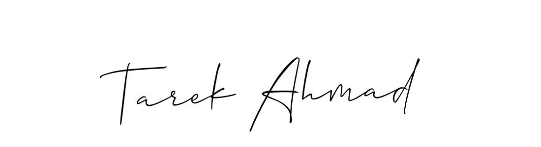 How to make Tarek Ahmad signature? Allison_Script is a professional autograph style. Create handwritten signature for Tarek Ahmad name. Tarek Ahmad signature style 2 images and pictures png