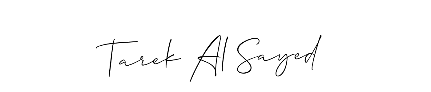 How to make Tarek Al Sayed name signature. Use Allison_Script style for creating short signs online. This is the latest handwritten sign. Tarek Al Sayed signature style 2 images and pictures png