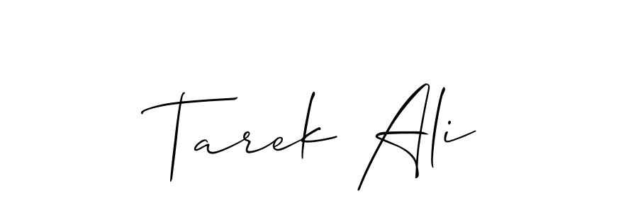 Make a beautiful signature design for name Tarek Ali. With this signature (Allison_Script) style, you can create a handwritten signature for free. Tarek Ali signature style 2 images and pictures png