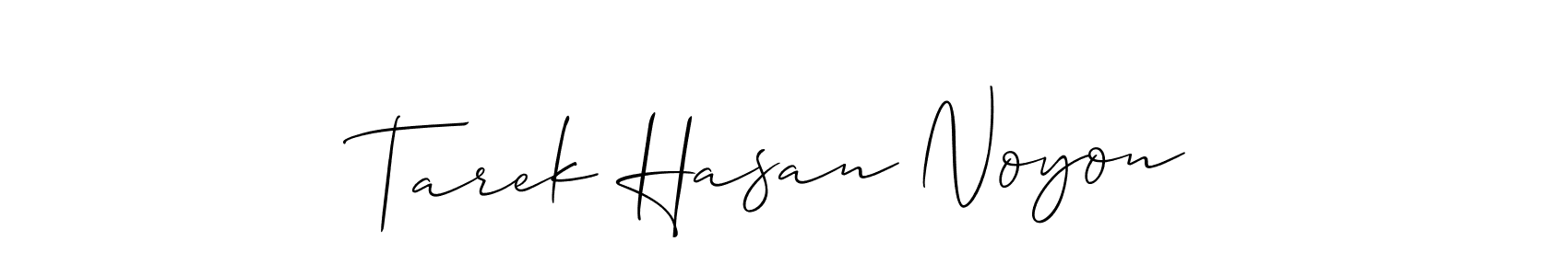 Use a signature maker to create a handwritten signature online. With this signature software, you can design (Allison_Script) your own signature for name Tarek Hasan Noyon. Tarek Hasan Noyon signature style 2 images and pictures png