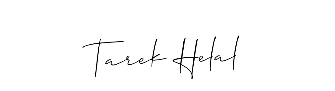 Create a beautiful signature design for name Tarek Helal. With this signature (Allison_Script) fonts, you can make a handwritten signature for free. Tarek Helal signature style 2 images and pictures png