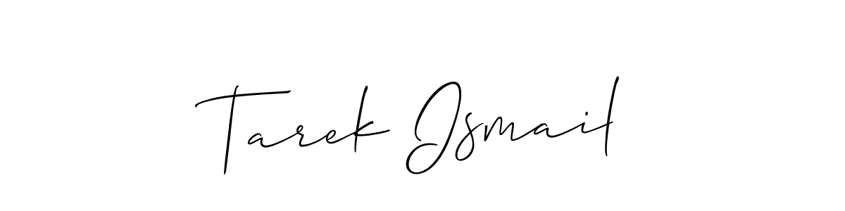 You should practise on your own different ways (Allison_Script) to write your name (Tarek Ismail) in signature. don't let someone else do it for you. Tarek Ismail signature style 2 images and pictures png