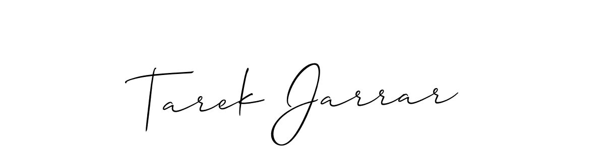 Use a signature maker to create a handwritten signature online. With this signature software, you can design (Allison_Script) your own signature for name Tarek Jarrar. Tarek Jarrar signature style 2 images and pictures png