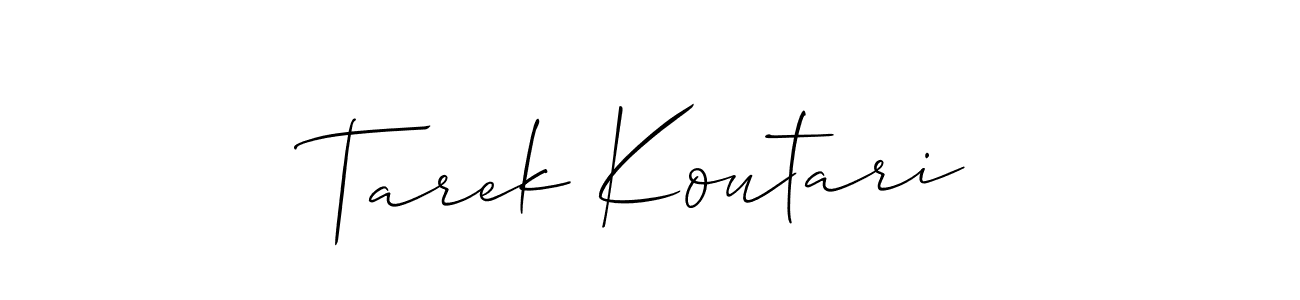 Design your own signature with our free online signature maker. With this signature software, you can create a handwritten (Allison_Script) signature for name Tarek Koutari. Tarek Koutari signature style 2 images and pictures png