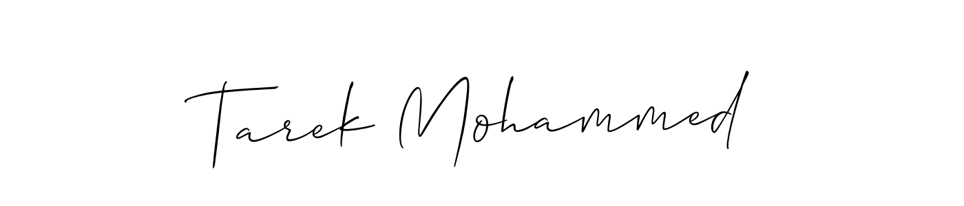 How to make Tarek Mohammed signature? Allison_Script is a professional autograph style. Create handwritten signature for Tarek Mohammed name. Tarek Mohammed signature style 2 images and pictures png