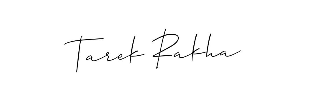 if you are searching for the best signature style for your name Tarek Rakha. so please give up your signature search. here we have designed multiple signature styles  using Allison_Script. Tarek Rakha signature style 2 images and pictures png