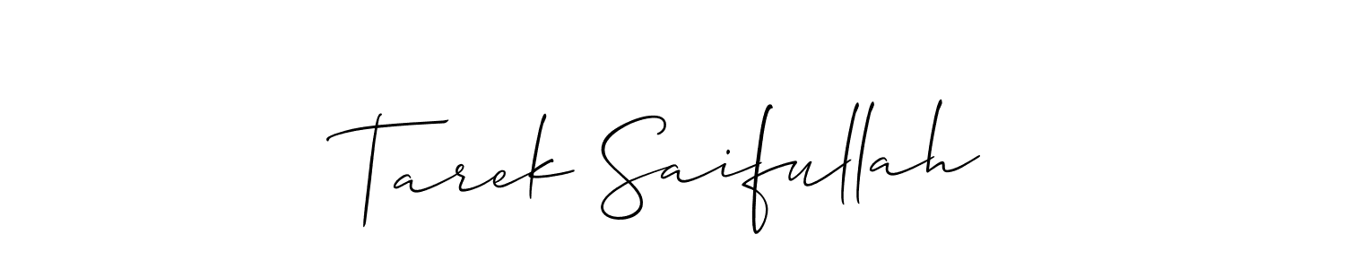 Also You can easily find your signature by using the search form. We will create Tarek Saifullah name handwritten signature images for you free of cost using Allison_Script sign style. Tarek Saifullah signature style 2 images and pictures png