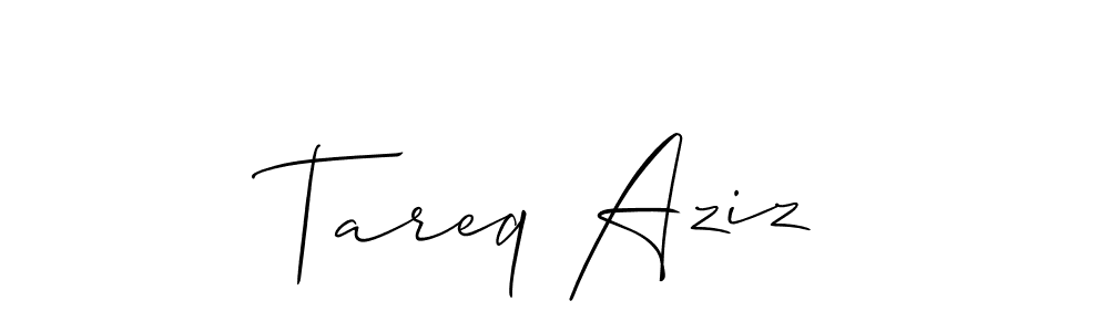 This is the best signature style for the Tareq Aziz name. Also you like these signature font (Allison_Script). Mix name signature. Tareq Aziz signature style 2 images and pictures png