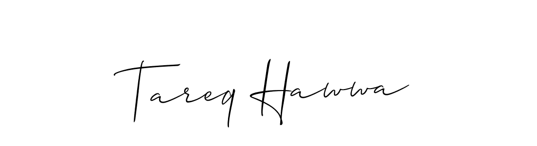 Allison_Script is a professional signature style that is perfect for those who want to add a touch of class to their signature. It is also a great choice for those who want to make their signature more unique. Get Tareq Hawwa name to fancy signature for free. Tareq Hawwa signature style 2 images and pictures png