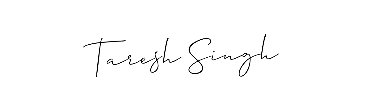 How to make Taresh Singh name signature. Use Allison_Script style for creating short signs online. This is the latest handwritten sign. Taresh Singh signature style 2 images and pictures png