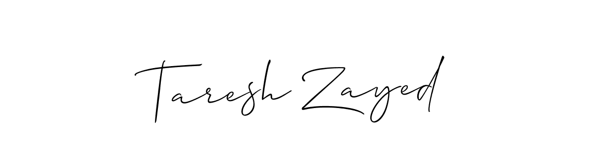 Make a beautiful signature design for name Taresh Zayed. With this signature (Allison_Script) style, you can create a handwritten signature for free. Taresh Zayed signature style 2 images and pictures png