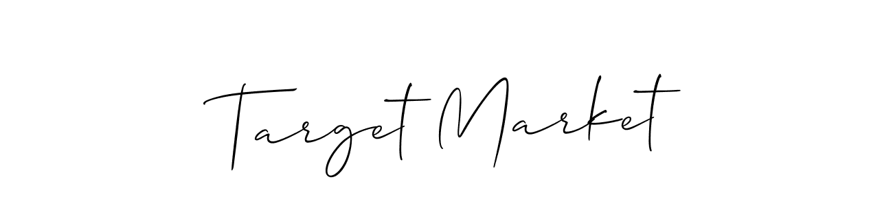 Allison_Script is a professional signature style that is perfect for those who want to add a touch of class to their signature. It is also a great choice for those who want to make their signature more unique. Get Target Market name to fancy signature for free. Target Market signature style 2 images and pictures png