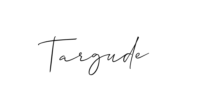The best way (Allison_Script) to make a short signature is to pick only two or three words in your name. The name Targude include a total of six letters. For converting this name. Targude signature style 2 images and pictures png