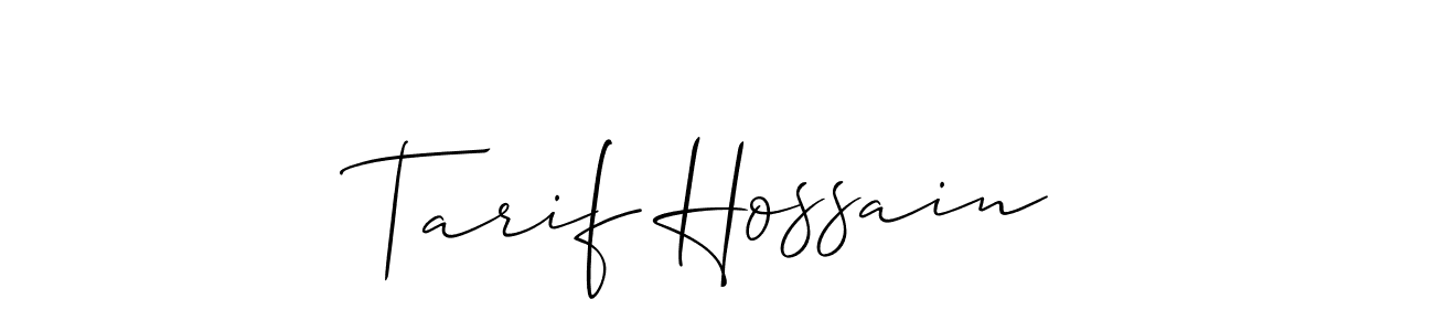 How to make Tarif Hossain name signature. Use Allison_Script style for creating short signs online. This is the latest handwritten sign. Tarif Hossain signature style 2 images and pictures png