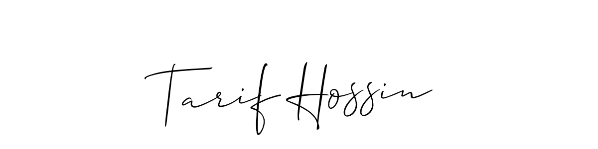 How to make Tarif Hossin signature? Allison_Script is a professional autograph style. Create handwritten signature for Tarif Hossin name. Tarif Hossin signature style 2 images and pictures png