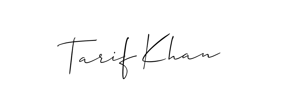 Make a short Tarif Khan signature style. Manage your documents anywhere anytime using Allison_Script. Create and add eSignatures, submit forms, share and send files easily. Tarif Khan signature style 2 images and pictures png