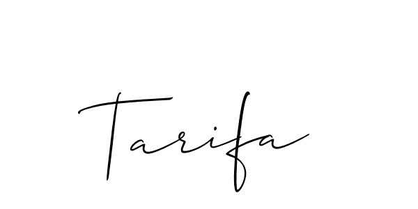 Tarifa stylish signature style. Best Handwritten Sign (Allison_Script) for my name. Handwritten Signature Collection Ideas for my name Tarifa. Tarifa signature style 2 images and pictures png