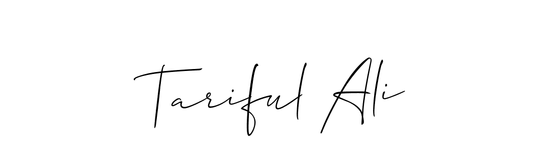 Make a beautiful signature design for name Tariful Ali. With this signature (Allison_Script) style, you can create a handwritten signature for free. Tariful Ali signature style 2 images and pictures png