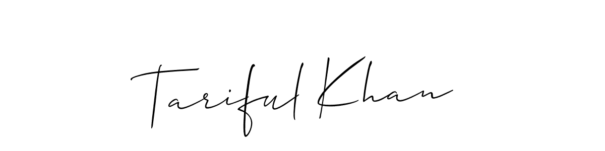 Tariful Khan stylish signature style. Best Handwritten Sign (Allison_Script) for my name. Handwritten Signature Collection Ideas for my name Tariful Khan. Tariful Khan signature style 2 images and pictures png