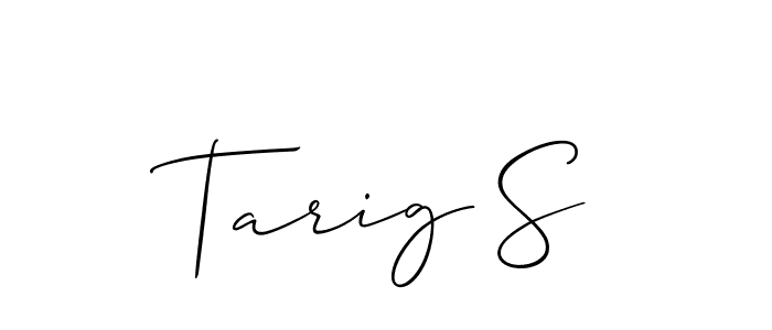 How to make Tarig S name signature. Use Allison_Script style for creating short signs online. This is the latest handwritten sign. Tarig S signature style 2 images and pictures png