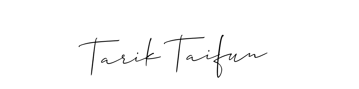 Make a beautiful signature design for name Tarik Taifun. With this signature (Allison_Script) style, you can create a handwritten signature for free. Tarik Taifun signature style 2 images and pictures png