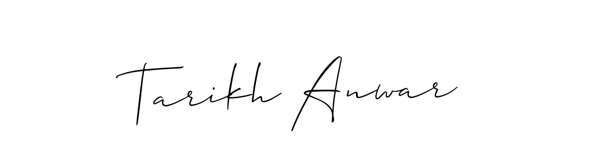 Create a beautiful signature design for name Tarikh Anwar. With this signature (Allison_Script) fonts, you can make a handwritten signature for free. Tarikh Anwar signature style 2 images and pictures png