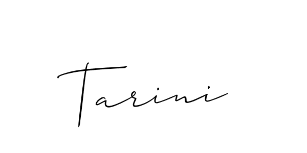 Create a beautiful signature design for name Tarini. With this signature (Allison_Script) fonts, you can make a handwritten signature for free. Tarini signature style 2 images and pictures png