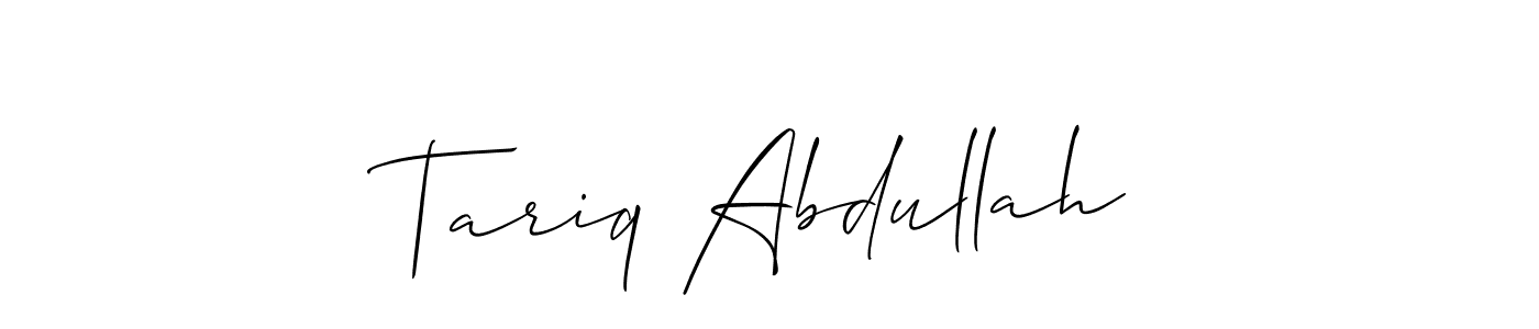 You should practise on your own different ways (Allison_Script) to write your name (Tariq Abdullah) in signature. don't let someone else do it for you. Tariq Abdullah signature style 2 images and pictures png