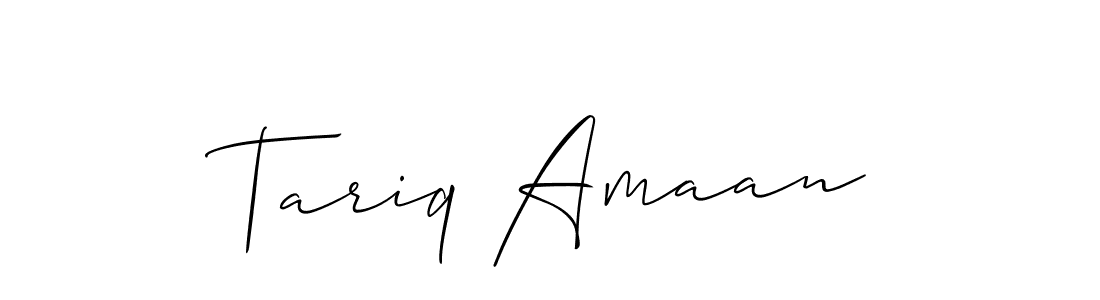It looks lik you need a new signature style for name Tariq Amaan. Design unique handwritten (Allison_Script) signature with our free signature maker in just a few clicks. Tariq Amaan signature style 2 images and pictures png
