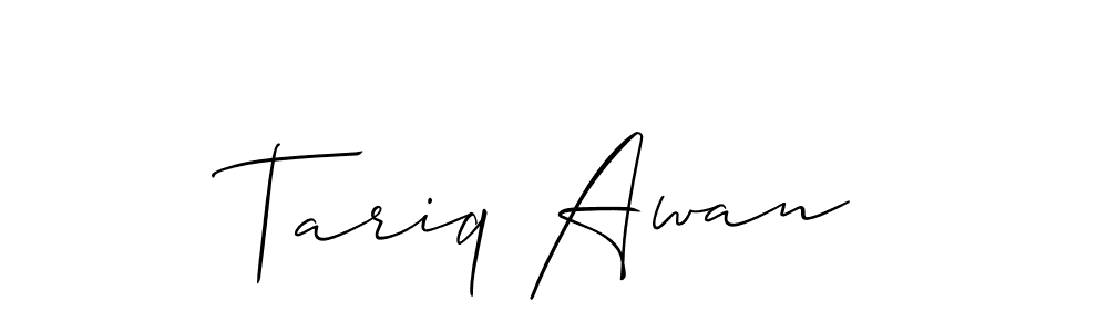 Also You can easily find your signature by using the search form. We will create Tariq Awan name handwritten signature images for you free of cost using Allison_Script sign style. Tariq Awan signature style 2 images and pictures png