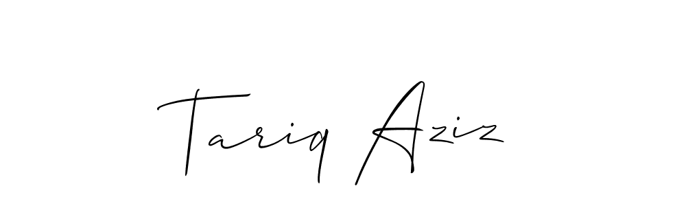 The best way (Allison_Script) to make a short signature is to pick only two or three words in your name. The name Tariq Aziz include a total of six letters. For converting this name. Tariq Aziz signature style 2 images and pictures png